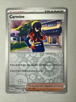 Pokemon TCG * SV Twilight Masquerade * 145/167 Carmine REVERSE HOLO Uncommon NM - Image 1