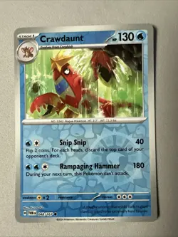 Pokemon TCG * SV Twilight Masquerade * 48/167 Crawdaunt REVERSE HOLO Common * NM - Image 1