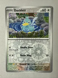 Pokemon TCG * SV Twilight Masquerade * 139/167 Ducklett REVERSE HOLO Common * NM - Image 1
