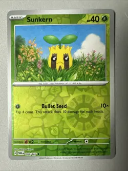 Pokemon TCG * SV Twilight Masquerade * 6/167 Sunkern REVERSE HOLO Common * NM - Image 1
