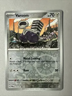 Pokemon TCG * SV Twilight Masquerade * 124/167 Varoom REVERSE HOLO Common * NM - Image 1