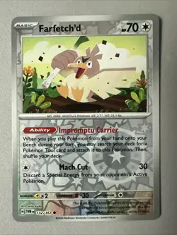 Pokemon TCG * SV Twilight Masquerade * 132/167 Farfetch'd REVERSE HOLO Common - Image 1