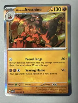 Pokemon TCG * SV Twilight Masquerade * 100/167 Hisuian Arcanine Holo Rare * NM - Image 1