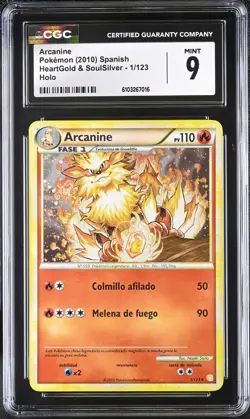 CGC 9 MINT Arcanine HeartGold & SoulSilver 1/123 hgss SPANISH Pokemon Card psa - Image 1