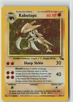 Pokemon Kabutops 9/62 LP Holo Fossil WOTC - Image 1
