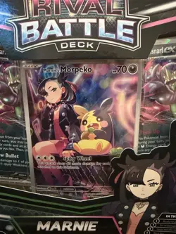 Pokemon TCG Rival Battle Deck Marnie CENTERED Promo Box Marnie's Morpeko Sealed - Image 2