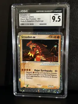 POKEMON GROUDON EX HOLO 002 BLACK STAR PROMO 2003 RUBY & SAPPHIRE CGC 9.5 MINT+ - Image 1