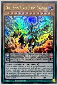 MP21-EN157 Odd-Eyes Revolution Dragon - Ultra Rare 1st Edition Lightly Played - Image 1