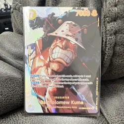 Bandai One Piece Card Game Bartholomew Kuma SR Alt Art Foil EB01-023 7000 - Image 1