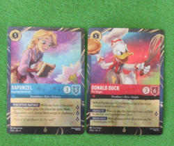 SET 2 DISNEY LORCANA ARCHAZIA'S ISLAND EPCOT PROMO CARDS: DONALD DUCK & RAPUNZEL - Image 1