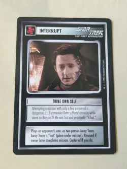 Star Trek Alternate Universe CCG Card Thine Own Self - Image 1