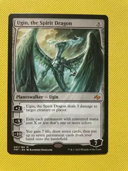 2015 Ugin, the Spirit Dragon Fate Reforged #001/185 Magic The Gathering-UNPLAYED - Image 1