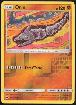 Carte Pokemon Onix 109/214 Tonnerre Perdu REVERSE Francais - Image 1