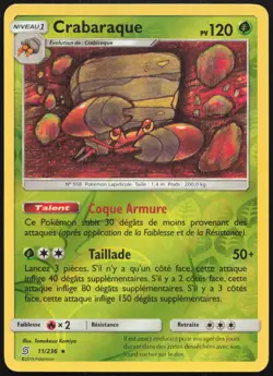 Carte Pokemon Crabaraque 11/236 Harmonie des Esprits REVERSE Francais - Image 1