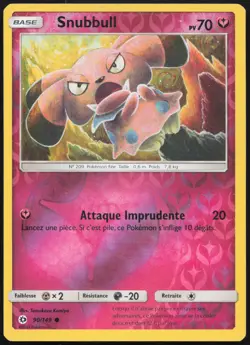 Carte Pokemon Snubbull 90/149 REVERSE Soleil et Lune Francais - Image 1