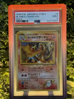 BLAINE'S CHARIZARD POKEMON 6 1999 GYM 2 MINT JAPANESE PSA 9 - Image 1
