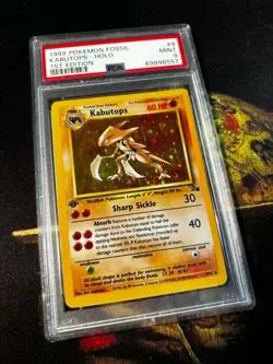 Kabutops 9/62 Fossil Holo 1st Edition Pokemon Card TCG PSA 9 - Image 1