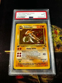 Kabutops 9/62 Fossil Holo 1st Edition Pokemon Card TCG PSA 9 - Image 3