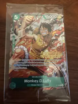 One Piece TCG P-135 Monkey.D.Luffy OP16 Pre Release Winner Card - Image 1