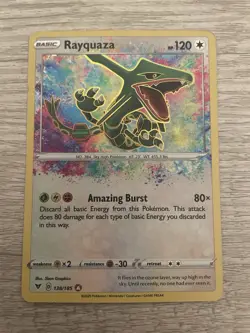 Pokemon TCG Rayquaza Swsh04: Vivid Voltage Holo Card 138/185 Mint Condition - Image 1