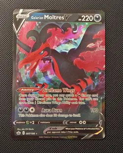Pokemon TCG Chilling Reign Galarian Moltres v Holo Card 097/198 NM Ultra Rare - Image 1