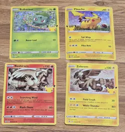 Pokemon TCG 25th Anniversary Stamped Lot of 4 Pikachu (General Mills) - Image 1