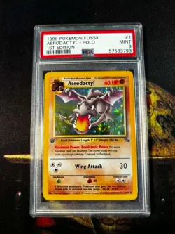 Aerodactyl PSA 9 1st Edition Fossil Set #1 Pokemon 1999 Holo Rare Mint TCG - Image 2