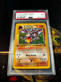 Aerodactyl PSA 9 1st Edition Fossil Set #1 Pokemon 1999 Holo Rare Mint TCG - Image 3