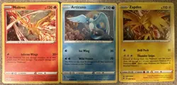 Pokemon Zapdos 48/185 Articuno 036/195 Moltres 021/172 Cosmos Holo Promo Set NM - Image 3