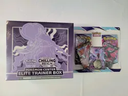 Pokemon Center ETB Chilling Reign Shadow Rider Calyrex with Compensation Packs - Image 1