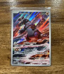 Pokemon TCG Groudon 199/182 Paradox Rift Illustration Rare Holo EN 2023 - Image 1