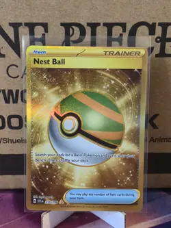 Nest Ball Gold Trainer Scarlet & Violet Hyper Rare Pokemon TCG 255/198 NM - Image 1