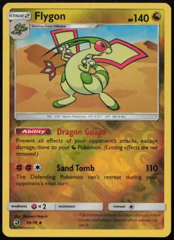 Flygon 39/70 LP Dragon Majesty Uncommon Reverse Holo Pokemon - Image 1