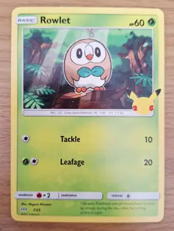 Pokemon - Rowlet 7/25 - McDonalds 25th Anniversary - Non Holo - Near Mint - Image 1