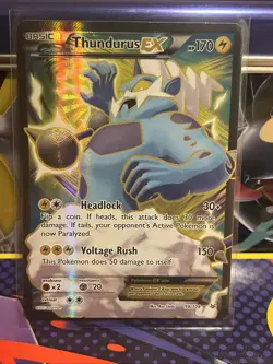 POKEMON XY ROARING SKIES 98/108 THUNDURUS EX FULL ART - LP - Image 1
