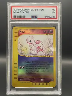 Pokemon MEW 19/165 Reverse Holo (2002 Expedition) PSA 7 - Image 2