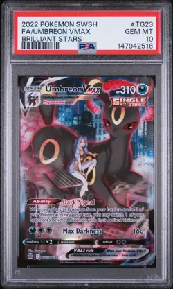 2022 POKEMON SWORD & SHIELD BRILLIANT STARS #TG23 FULL ART/UMBREON VMAX PSA 10 - Image 1