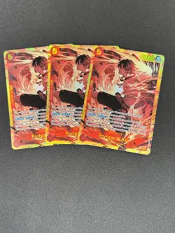 X3 Portgas.D.Ace (118) OP16-118 The Time of Battle SEC Foil One Piece Card Game - Image 1