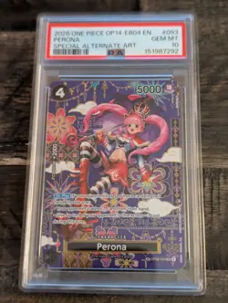 2026 One Piece Op14-093 Eb04 Sea's Seven Perona SP Special Alt Art PSA 10 #093 - Image 1