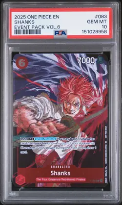 2025 ONE PIECE EVENT PACK VOL.6 #083 SHANKS PSA 10 - Image 1