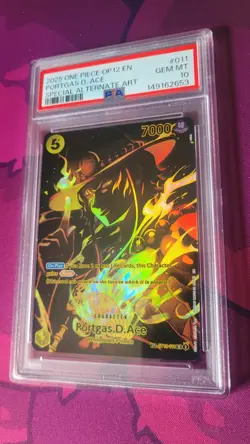 2025 One Piece OP12 En Portgas D Ace Special Alternate Art #011 PSA 10 Gem Mint - Image 1