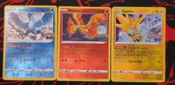Moltres Articuno Zapdos, Legendary Bird Trio, 3 Card Set, Pokemon GO - Image 1