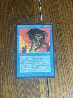 Force of Will MP Alliances Uncommon Blue Interrupt Card 1996 MTG HP/Damaged - Image 1