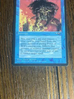 Force of Will MP Alliances Uncommon Blue Interrupt Card 1996 MTG HP/Damaged - Image 3