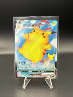 Pokemon TCG Surfing Pikachu Holo Card 009/025 Celebrations Series - Image 1