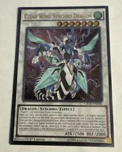 Yugioh Clear Wing Synchro Dragon CROS-EN046 Ultimate Rare Unlimited - Image 1