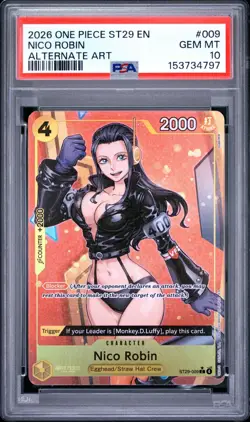 2026 ONE PIECE STARTER DECK 29: EGGHEAD #009 NICO ROBIN ALT ART PSA 10 GEM MINT - Image 1
