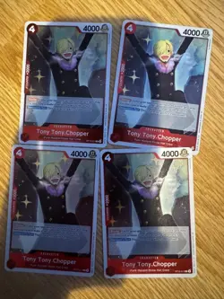 4x One Piece OP10-011 R Tony Tony.Chopper - ENG - Foil - Playset - TCG - NM/M - Image 1