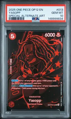 2025 ONE PIECE OP12 LEGACY OF THE MASTER OP09-013 YASOPP SP ALT ART PSA 10 - Image 1