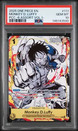 2025 ONE PIECE OP10-111 PREMIUM CARD COLLECTION VOL 1 MONKEY D LUFFY PSA 10 - Image 1